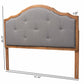Baxton Studio Gala Vintage Classic Traditional Dark Grey Fabric Upholstered and Walnut Brown Finished Wood Queen Size Arched Headboard | Headboards | Modishstore - 4