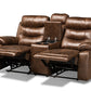 baxton studio beasely modern and contemporary distressed brown faux leather upholstered 2 seater reclining loveseat | Modish Furniture Store-3
