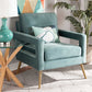 baxton studio leland glam and luxe light blue velvet fabric upholstered and gold finished armchair | Modish Furniture Store-2