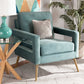 baxton studio leland glam and luxe light blue velvet fabric upholstered and gold finished armchair | Modish Furniture Store-3