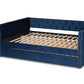 Baxton Studio Larkin Modern and Contemporary Navy Blue Velvet Fabric Upholstered Queen Size Daybed with Trundle | Daybeds | Modishstore - 9