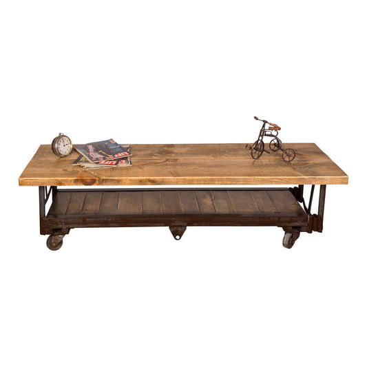 Napa East Industrial Coffee Table with Plank Shelf