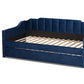 Baxton Studio Lennon Modern and Contemporary Navy Blue Velvet Fabric Upholstered Full Size Daybed with Trundle | Daybeds | Modishstore - 11