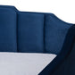 Baxton Studio Lennon Modern and Contemporary Navy Blue Velvet Fabric Upholstered Twin Size Daybed with Trundle | Daybeds | Modishstore - 5