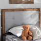 Baxton Studio Abner Modern and Contemporary Transitional Light Grey Fabric Upholstered and Walnut Brown Finished Wood Twin Size Headboard | Headboards | Modishstore - 6