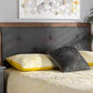 Baxton Studio Abner Modern and Contemporary Transitional Dark Grey Fabric Upholstered and Walnut Brown Finished Wood Queen Size Headboard | Headboards | Modishstore - 3