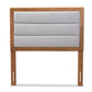 Baxton Studio Dexter Modern and Contemporary Light Grey Fabric Upholstered and Walnut Brown Finished Wood Twin Size Headboard | Headboards | Modishstore - 6