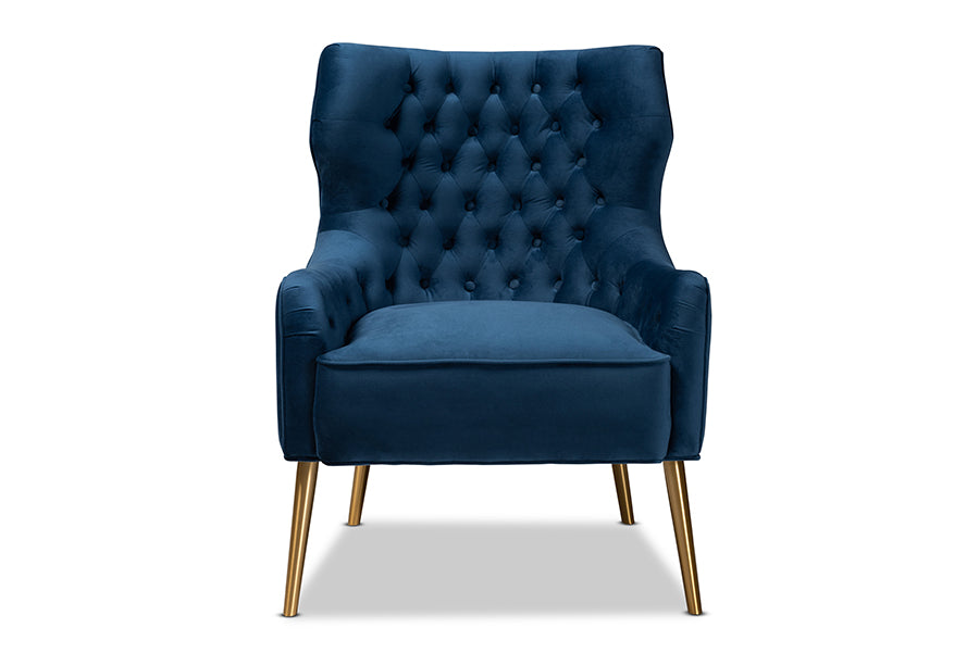 Baxton Studio Nelson Modern Luxe and Glam Grey Velvet Fabric Upholstered and Gold Finished Metal Armchair | Armchairs | Modishstore - 15