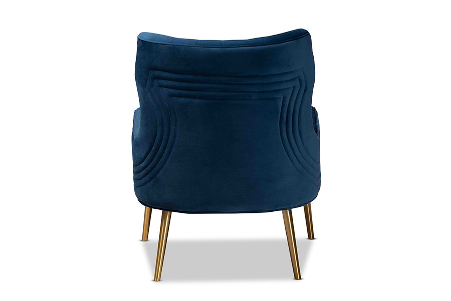 Baxton Studio Nelson Modern Luxe and Glam Grey Velvet Fabric Upholstered and Gold Finished Metal Armchair | Armchairs | Modishstore - 13