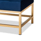 Baxton Studio Aliana Glam and Luxe Navy Blue Velvet Fabric Upholstered and Gold Finished Metal Small Storage Ottoman | Ottomans | Modishstore - 5