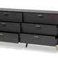 Baxton Studio Kelson Modern and Contemporary Dark Grey and Gold Finished Wood 6-Drawer Dresser | Dressers | Modishstore - 7