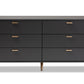 Baxton Studio Kelson Modern and Contemporary Dark Grey and Gold Finished Wood 6-Drawer Dresser | Dressers | Modishstore - 6