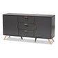 Baxton Studio Kelson Modern and Contemporary Dark Grey and Gold Finished Wood 2-Door Sideboard Buffet | Sideboards | Modishstore - 2