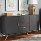 Baxton Studio Kelson Modern and Contemporary Dark Grey and Gold Finished Wood 2-Door Sideboard Buffet | Sideboards | Modishstore