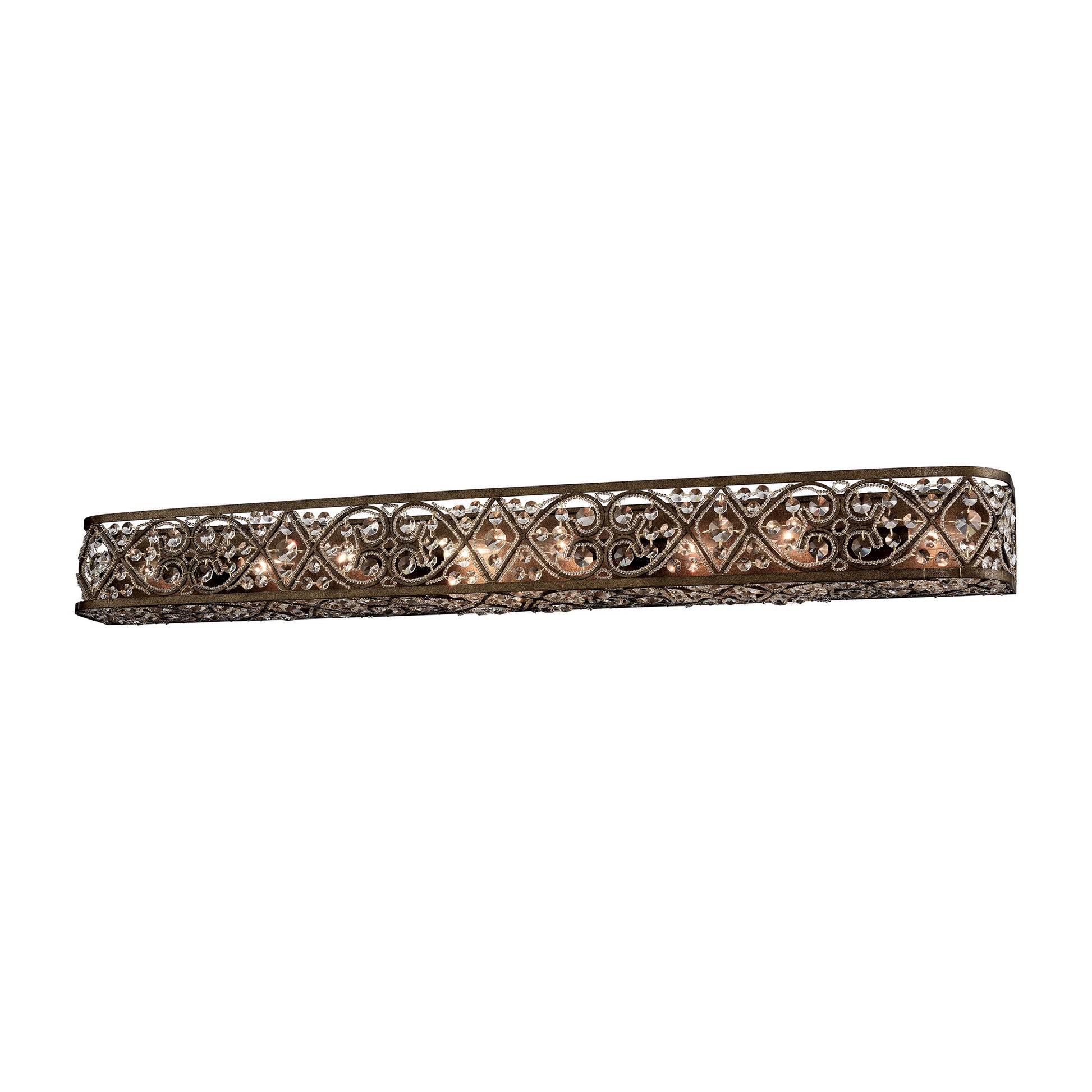 Amherst 8-Light Vanity Sconce in Antique Bronze with Clear Crystal ELK Lighting | Sconces | Modishstore