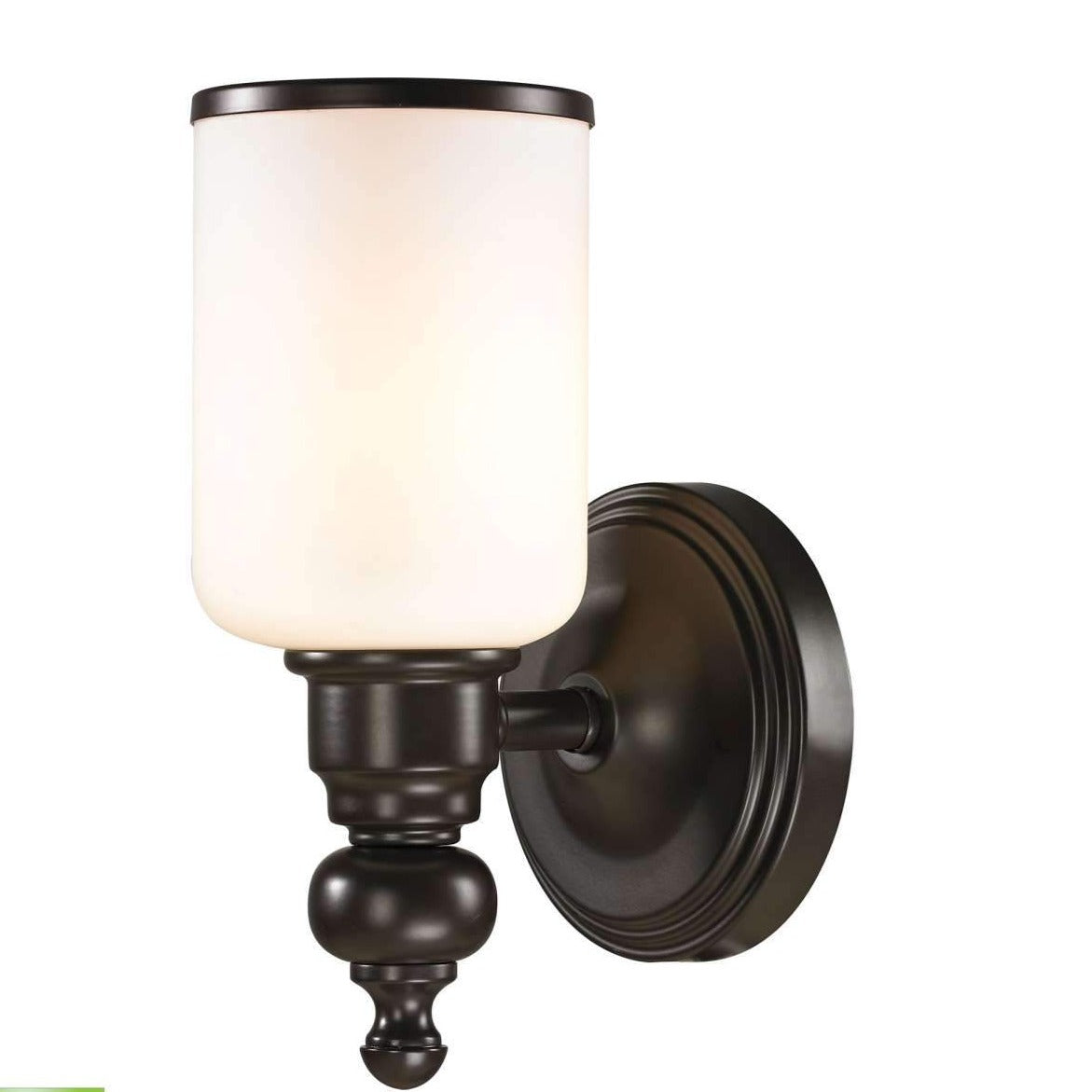 Bristol 1-Light Vanity Lamp in Oil Rubbed Bronze with Opal White Blown Glass - Includes LED Bulb | Vanity Light | Modishstore