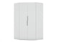 Manhattan Comfort Mulberry 2.0 Modern Corner Wardrobe Closet with 2 Hanging Rods in White | Armoires & Wardrobes | Modishstore