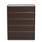 Baxton Studio Walker Modern and Contemporary Dark Brown and Gold Finished Wood 5-Drawer Chest with Faux Marble Top | Drawers | Modishstore - 6