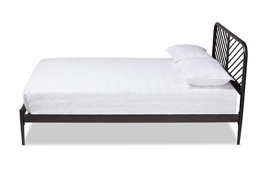 Baxton Studio Dora Modern and Contemporary Industrial Black Finished Metal Queen Size Platform Bed | Beds | Modishstore - 3