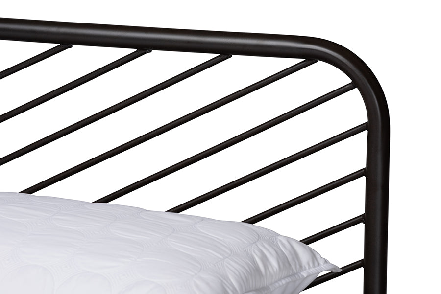 Baxton Studio Dora Modern and Contemporary Industrial Black Finished Metal Queen Size Platform Bed | Beds | Modishstore - 5