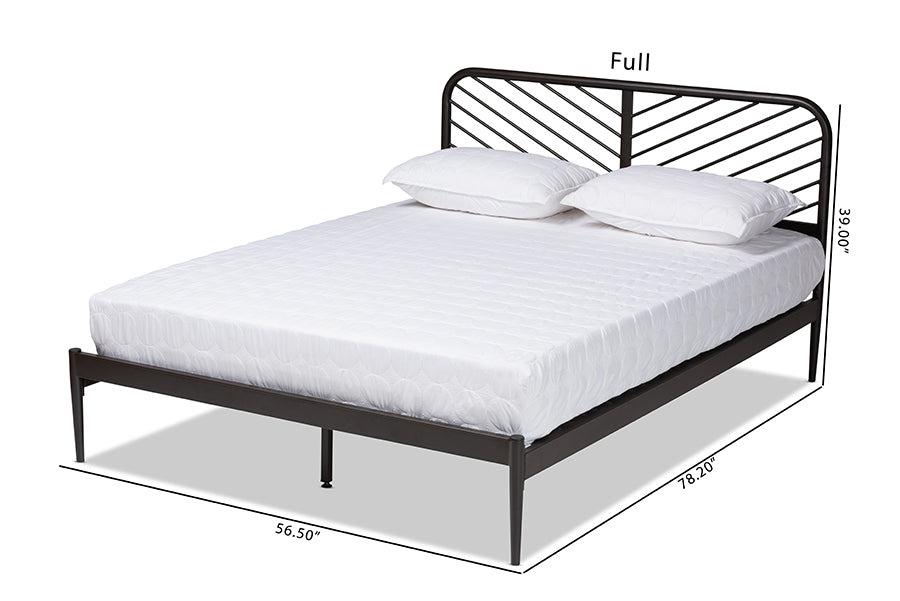Baxton Studio Dora Modern and Contemporary Industrial Black Finished Metal Queen Size Platform Bed | Beds | Modishstore - 6