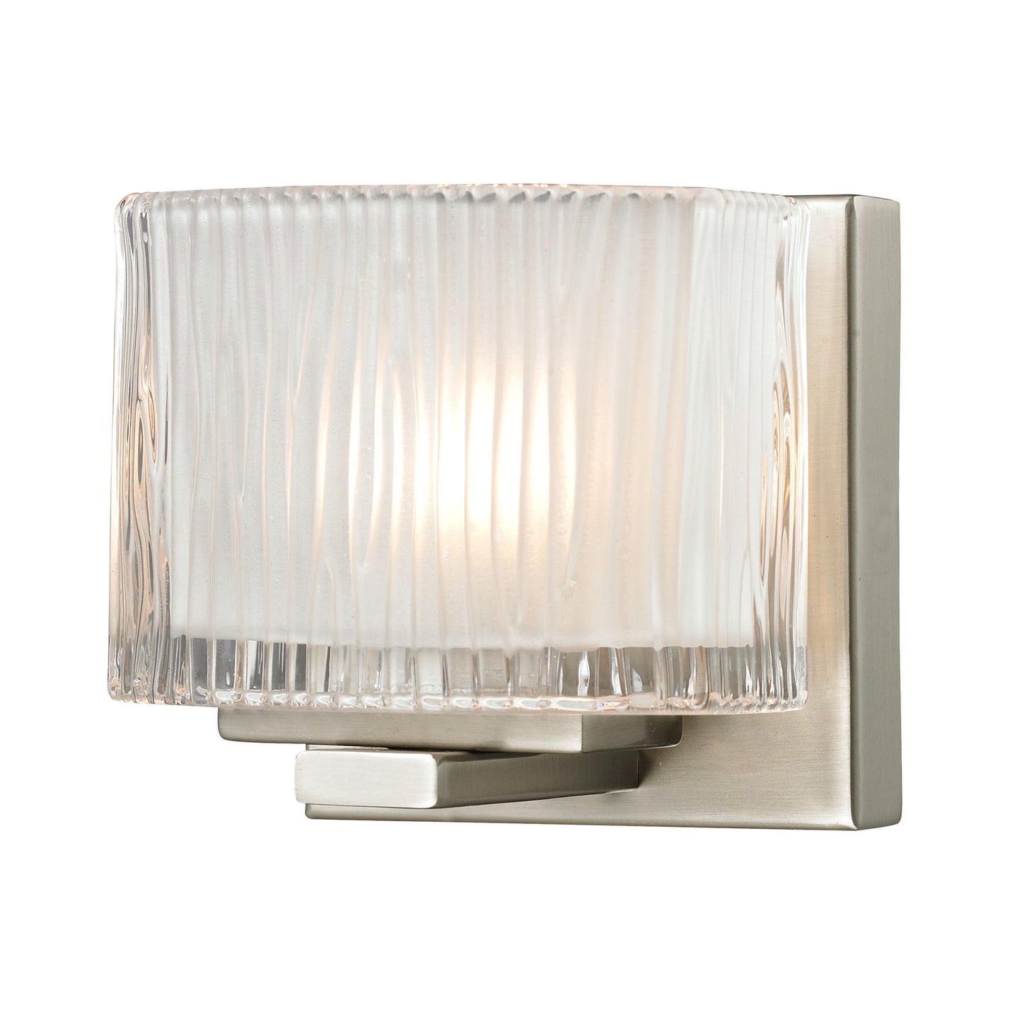 Chiseled Glass 1-Light Vanity Sconce in Brushed Nickel ELK Lighting | Sconces | Modishstore