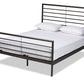 baxton studio alva modern and contemporary industrial black finished metal full size platform bed | Modish Furniture Store-2