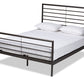 baxton studio alva modern and contemporary industrial black finished metal queen size platform bed | Modish Furniture Store-2