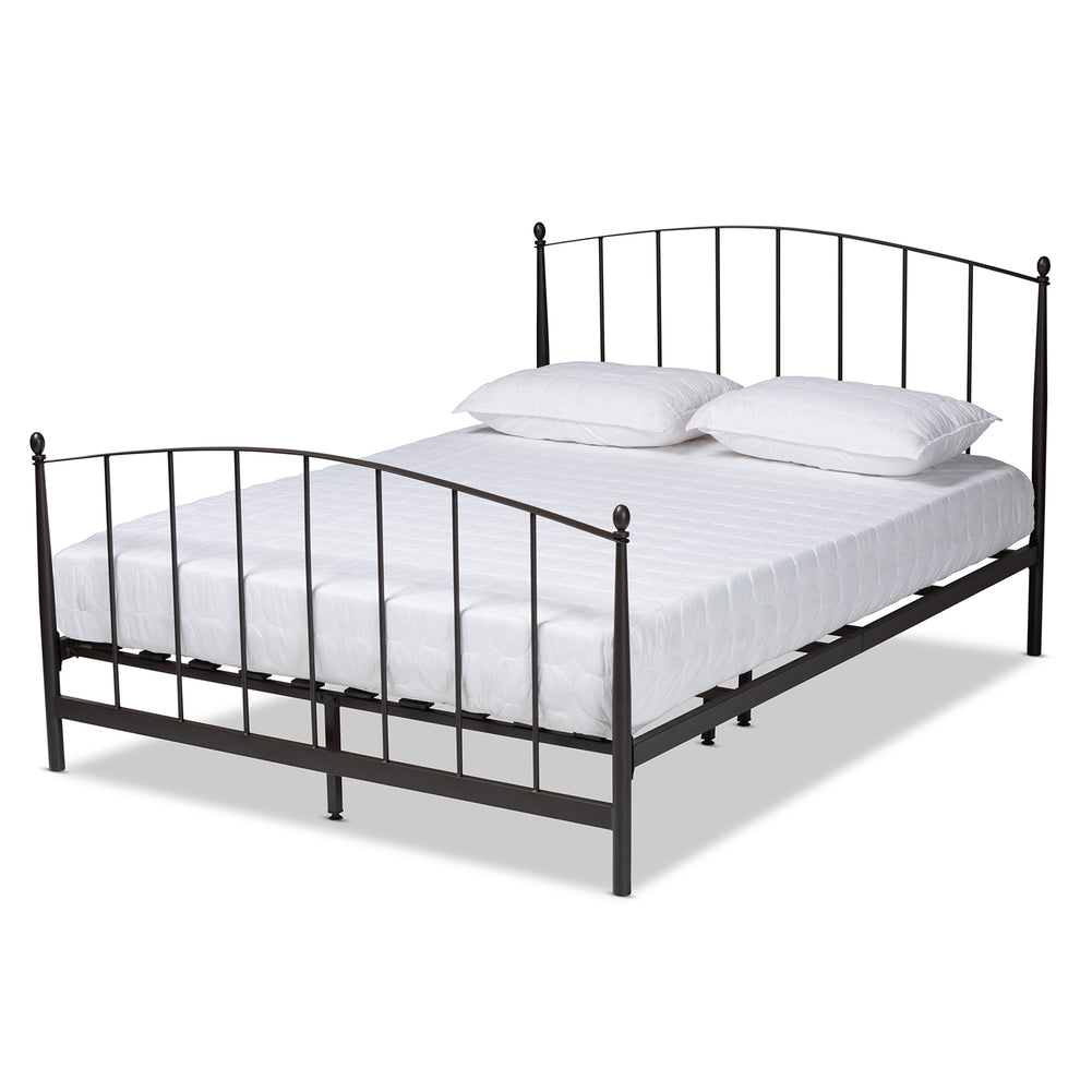 Baxton Studio Lana Modern and Contemporary Black Finished Metal Full Size Platform Bed | Beds | Modishstore - 2