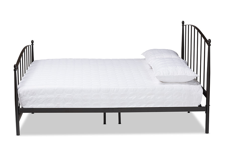 Baxton Studio Lana Modern and Contemporary Black Finished Metal Full Size Platform Bed | Beds | Modishstore - 4