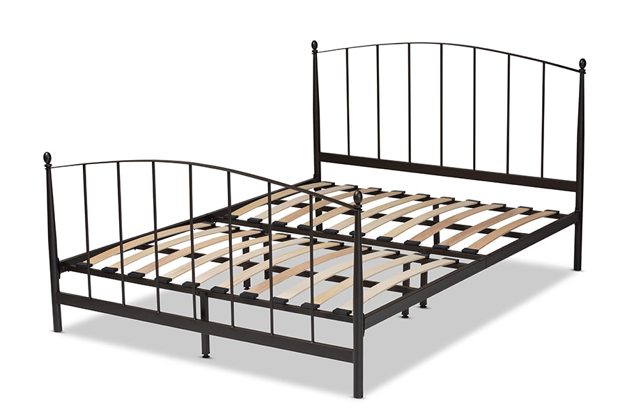 Baxton Studio Lana Modern and Contemporary Black Finished Metal Full Size Platform Bed | Beds | Modishstore - 7