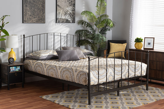 Baxton Studio Lana Modern and Contemporary Black Finished Metal Full Size Platform Bed | Beds | Modishstore
