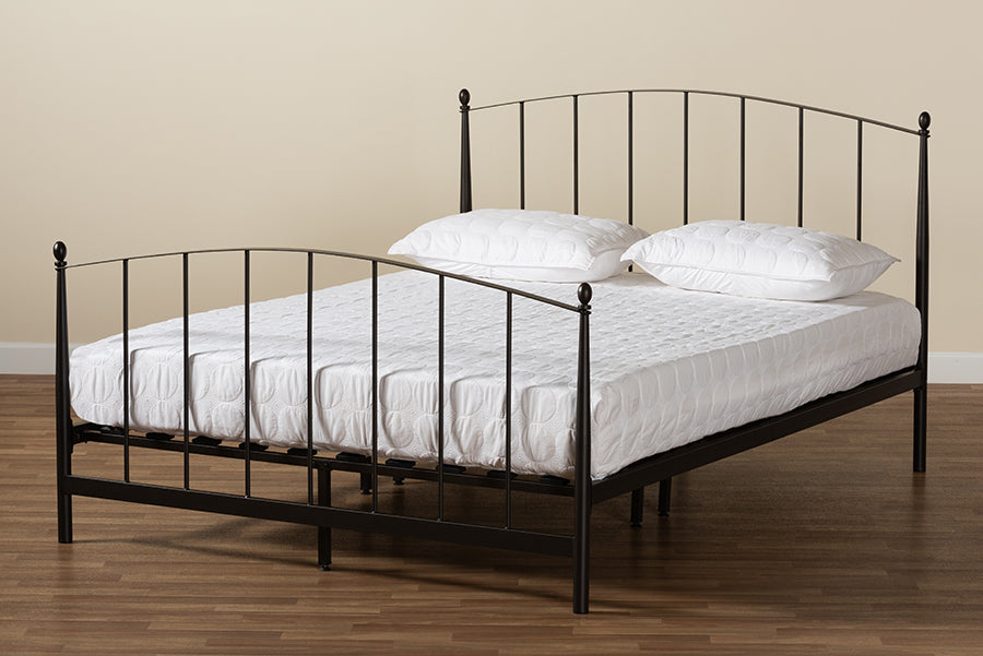 Baxton Studio Lana Modern and Contemporary Black Finished Metal Full Size Platform Bed | Beds | Modishstore - 3