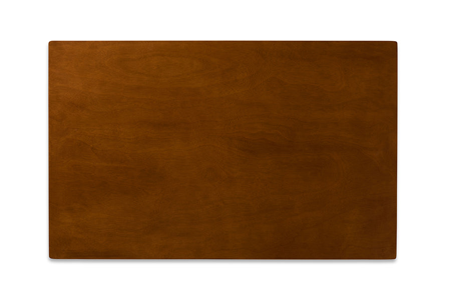Baxton Studio Katya Mid-Century Modern Grey Fabric Upholstered and Walnut Brown Finished Wood 5-Piece Dining Set | Dining Sets | Modishstore - 5