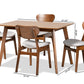 Baxton Studio Katya Mid-Century Modern Grey Fabric Upholstered and Walnut Brown Finished Wood 5-Piece Dining Set | Dining Sets | Modishstore - 4