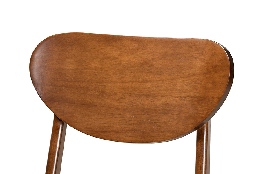 Baxton Studio Katya Mid-Century Modern Grey Fabric Upholstered and Walnut Brown Finished Wood 2-Piece Dining Chair Set | Dining Chairs | Modishstore - 6