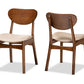 Baxton Studio Katya Mid-Century Modern Grey Fabric Upholstered and Walnut Brown Finished Wood 2-Piece Dining Chair Set | Dining Chairs | Modishstore - 8