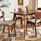 Baxton Studio Katya Mid-Century Modern Grey Fabric Upholstered and Walnut Brown Finished Wood 5-Piece Dining Set | Dining Sets | Modishstore - 9