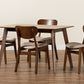 Baxton Studio Katya Mid-Century Modern Grey Fabric Upholstered and Walnut Brown Finished Wood 5-Piece Dining Set | Dining Sets | Modishstore - 10