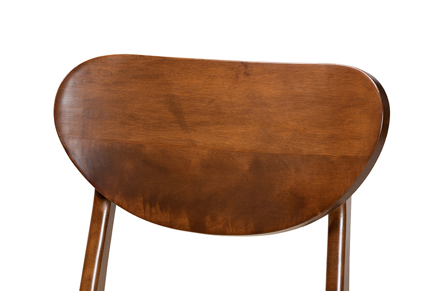 Baxton Studio Katya Mid-Century Modern Grey Fabric Upholstered and Walnut Brown Finished Wood 2-Piece Dining Chair Set | Dining Chairs | Modishstore - 12