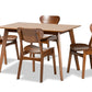 Baxton Studio Katya Mid-Century Modern Grey Fabric Upholstered and Walnut Brown Finished Wood 5-Piece Dining Set | Dining Sets | Modishstore - 19