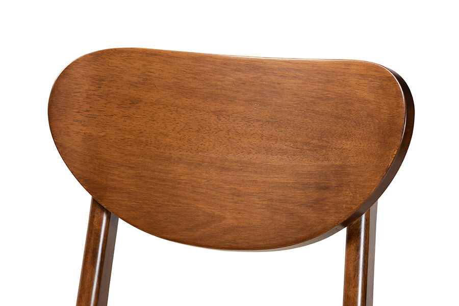 Baxton Studio Katya Mid-Century Modern Grey Fabric Upholstered and Walnut Brown Finished Wood 2-Piece Counter Stool Set | Counter Stools | Modishstore - 6