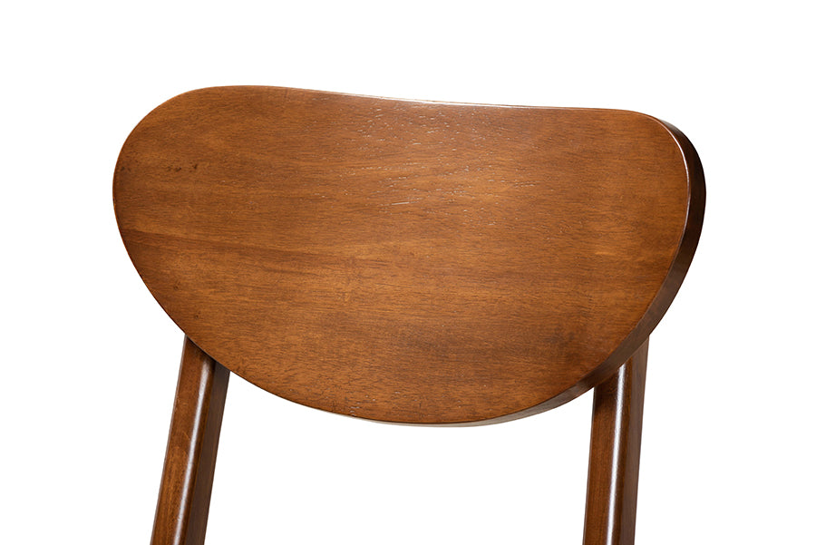 Baxton Studio Katya Mid-Century Modern Grey Fabric Upholstered and Walnut Brown Finished Wood 2-Piece Counter Stool Set | Counter Stools | Modishstore - 9