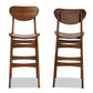 Baxton Studio Katya Mid-Century Modern Walnut Brown Finished Wood 2-Piece Bar Stool Set | Bar Stools | Modishstore - 6