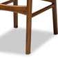 Baxton Studio Katya Mid-Century Modern Walnut Brown Finished Wood 2-Piece Bar Stool Set | Bar Stools | Modishstore - 3
