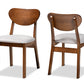 Baxton Studio Damara Mid-Century Modern Grey Fabric Upholstered and Walnut Brown Finished Wood 2-Piece Dining Chair Set | Dining Chairs | Modishstore - 5