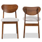 Baxton Studio Damara Mid-Century Modern Grey Fabric Upholstered and Walnut Brown Finished Wood 2-Piece Dining Chair Set | Dining Chairs | Modishstore - 4