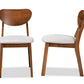Baxton Studio Damara Mid-Century Modern Grey Fabric Upholstered and Walnut Brown Finished Wood 2-Piece Dining Chair Set | Dining Chairs | Modishstore - 3