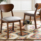 Baxton Studio Damara Mid-Century Modern Grey Fabric Upholstered and Walnut Brown Finished Wood 2-Piece Dining Chair Set | Dining Chairs | Modishstore