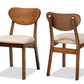 Baxton Studio Damara Mid-Century Modern Grey Fabric Upholstered and Walnut Brown Finished Wood 2-Piece Dining Chair Set | Dining Chairs | Modishstore - 11